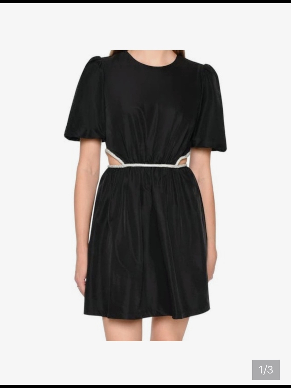 Wayf Black Mini Dress with Side Cutouts